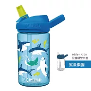 CAMELBAK 400ml eddy+兒童多水吸管運動水瓶 Tritan Renew 歐美安全標準認證 鯊魚樂園