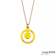 J’code真愛密碼金飾 天天開心硬金墜子 送黃鋼項鍊
