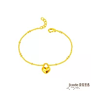 J&rsquo;code真愛密碼金飾 一生鎖愛(雙面)硬金手鍊-小