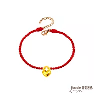 J&rsquo;code真愛密碼金飾 一生鎖愛(雙面)硬金編織手鍊-小