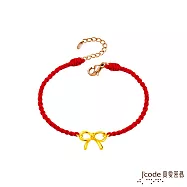 J&rsquo;code真愛密碼金飾 小蝴蝶結硬金編織手鍊