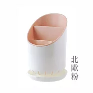 【E.dot】筷子瀝水收納架筷筒 -4入組 北歐粉