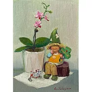 【玲廊滿藝】劉美伶-娃娃與蝴蝶蘭24x33cm