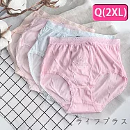 大尺碼前片花朵素面女內褲-82608-6件組 2XL Q(2XL)