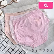 大尺碼純棉繡花直條女內褲-88760-6件組 XL XL