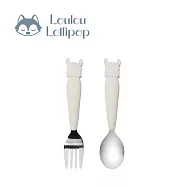 Loulou Lollipop 動物造型 兒童304不鏽鋼叉匙組 - 可愛草泥馬