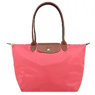 LONGCHAMP LE PLIAGE系列長把再生尼龍摺疊水餃包(大) 石榴紅