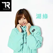 【TDN】丹寧導流前開雨衣速乾防水連身雨衣(反光條超防水雨衣附收納袋EU4500)湖綠 湖綠 特加長型