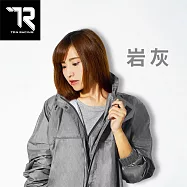 【TDN】丹寧導流前開雨衣速乾防水連身雨衣(反光條超防水雨衣附收納袋EU4500)岩灰 岩灰 特加長型