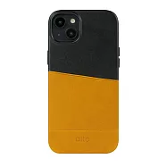 Alto Metro 插卡式皮革手機殼 iPhone 15 Plus - 焦糖棕/渡鴉黑