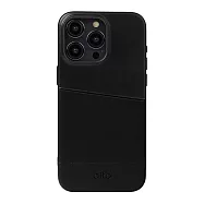 Alto Metro 插卡式皮革手機殼 iPhone 15 Pro Max - 渡鴉黑