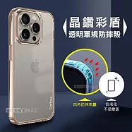 CITY晶鑽彩盾 iPhone 15 Pro 6.1吋 抗發黃透明殼 氣囊軍規防摔殼 手機殼 玫瑰金