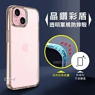 CITY晶鑽彩盾 iPhone 15 Plus 6.7吋 抗發黃透明殼 氣囊軍規防摔殼 手機殼 玫瑰金