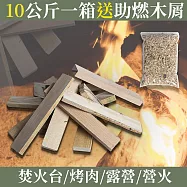【KC嚴選實木材】足重10KG-加贈助燃木屑1包-適用營火/露營/育空爐(梣木/橡膠木/胡桃木)紙箱裝