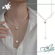 【伊飾童話】巴洛克愛心*不對襯珍珠流蘇項鍊