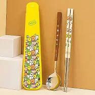 LINE FRIENDS minini 加長版餐具組 筷子 湯匙 叉子 餐具盒 LINE