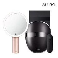 【AMIRO】嫩膚時光面罩 +【AMIRO】全新第三代 Oath 自動感光 LED化妝鏡(國際精裝彩盒版) -薄霧粉