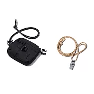 【bitplay】 Essential Pouch 機能小包 V2(含頸掛繩)- 炭黑色+ 6mm撞色掛繩組 -米杏砂