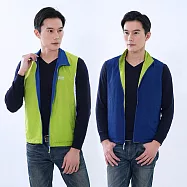 【遊遍天下】中性款抗UV防風防潑水雙面穿背心(GV10013) XL 芥末綠