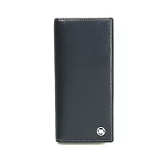 Lynx - 美國山貓精選nappa牛皮軟質感深暗袋15卡內拉鍊長夾-共2色 藍色