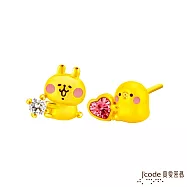 J’code真愛密碼金飾 卡娜赫拉的小動物-晶亮P助和粉紅兔兔黃金耳環