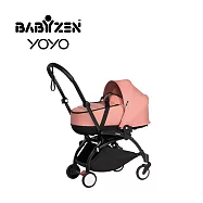 Stokke 法國 YOYO&sup2; Bassinet 0+新生兒睡籃推車(含車架) - 黑色車架+桃色睡籃