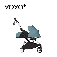 Stokke YOYO² 法國 0+推車組合(含車架) - 白色車架+湖水藍