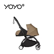 Stokke YOYO² 法國 0+推車組合(含車架) - 黑色車架+太妃糖褐色