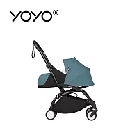 Stokke YOYO² 法國 0+推車組合(含車架) - 黑色車架+湖水藍