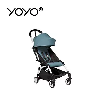 Stokke YOYO² 法國 6+推車組合(含車架) - 白色車架+湖水藍