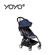 Stokke YOYO² 法國 6+推車組合(含車架) - 黑色車架+法航藍色