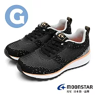 MOONSTAR減震緩衝透氣飛織鞋 JP23 G黑