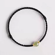 【水晶記】一生好運和田玉老型珠轉轉運手編串珠手繩 _黑色