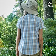 ADISI 女N66四面彈透氣速乾短袖格紋襯衫AL2311067 (S-2XL)|防曬 抗UV 排汗 快乾 彈性 四向彈 L 珊瑚紫