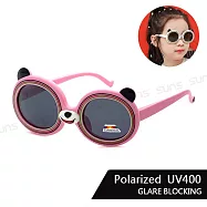 【SUNS】兒童彈力太陽眼鏡 韓版小熊造型 2-12歲適用 寶麗來鏡片 抗UV400 粉色