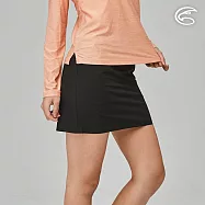 ADISI 女彈性快乾機能穿搭短裙AD2311103 (S-2XL)|四面彈 輕薄透氣 速乾 吸濕排汗 穿搭裙 M 石墨黑