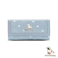B.S.D.S冰山袋鼠 - 布朗小姐 - 甜美三折蓋釦長夾 【918-LB】 霧藍色