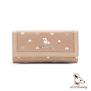 B.S.D.S冰山袋鼠 - 布朗小姐 - 甜美三折蓋釦長夾 【918-C】 粉杏色