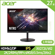 Acer XV272U W2 27型電競螢幕(IPS,HDMI,DP,2Wx2)