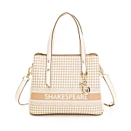JSN - 莎士比亞貴族千鳥紋系列百搭時尚手提單肩斜背小方包-共2色 杏色