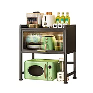 【居家cheaper】小款質感掀蓋櫃門烤箱架TD003-S/微波爐架/廚房架/書架/調味料架/電器架/櫥櫃/菜獨ㄚ/烤箱架/氣炸鍋架 小款黑色