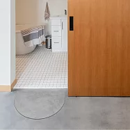 【CC家居】軟式珪藻土吸水防滑踏墊 半圓形 水泥灰