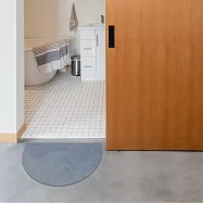 【CC家居】軟式珪藻土吸水防滑踏墊 半圓形 灰藍色