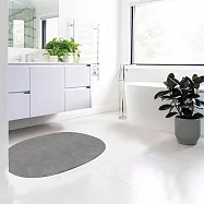 【CC家居】軟式珪藻土吸水防滑踏墊 橢圓形 水泥灰