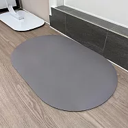 【CC家居】軟式珪藻土吸水防滑踏墊 方圓形 水泥灰