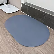 【CC家居】軟式珪藻土吸水防滑踏墊 方圓形 灰藍色