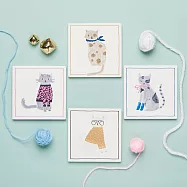 《danica》Jubilee白雲石吸水杯墊4入 | 桌墊 杯墊 - 復古貓