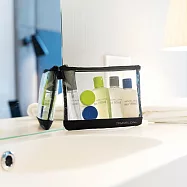 《TRAVELON》美國 拉鍊盥洗包+分裝瓶罐6件組 | 化妝包 收納包 旅行小包 沐浴小包 盥洗收納包 - 黑 - 黑