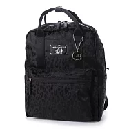 LA BAGAGERIE 輕巧手提後背包(小) 黑x豹紋