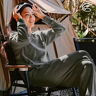 ADISI 女Ocean Pure溫控超柔Terry圓領衛衣AL2321071 (S-XL)|海洋紗 保暖 抗靜電 抑菌 消臭 QQ毛 磨毛 XL 夜灰